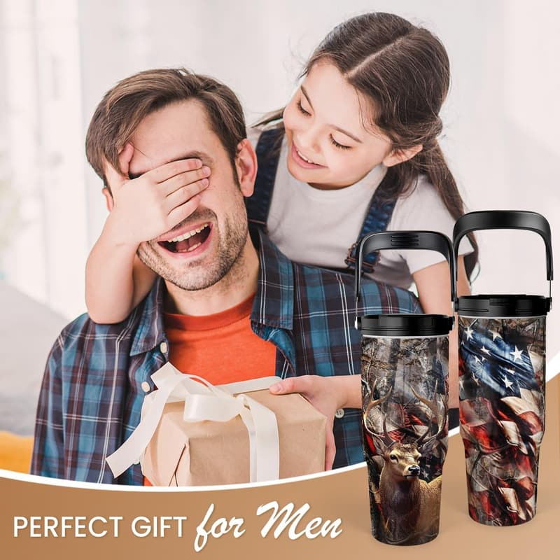 Father's Day Deer Hunting Insulated Tumbler 30oz