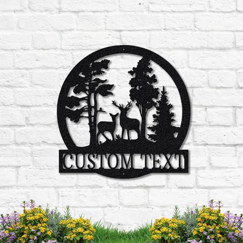 Deer Hunter Personalized Metal Cabin Sign