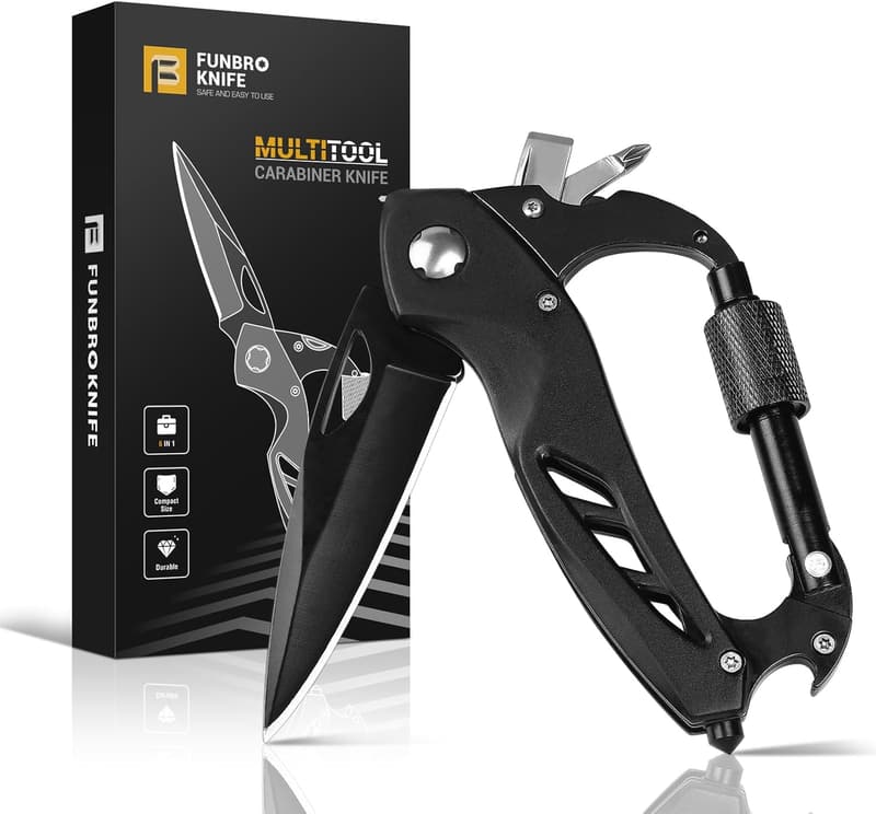 EDC Carabiner Multitool with Knife & Bottle Opener
