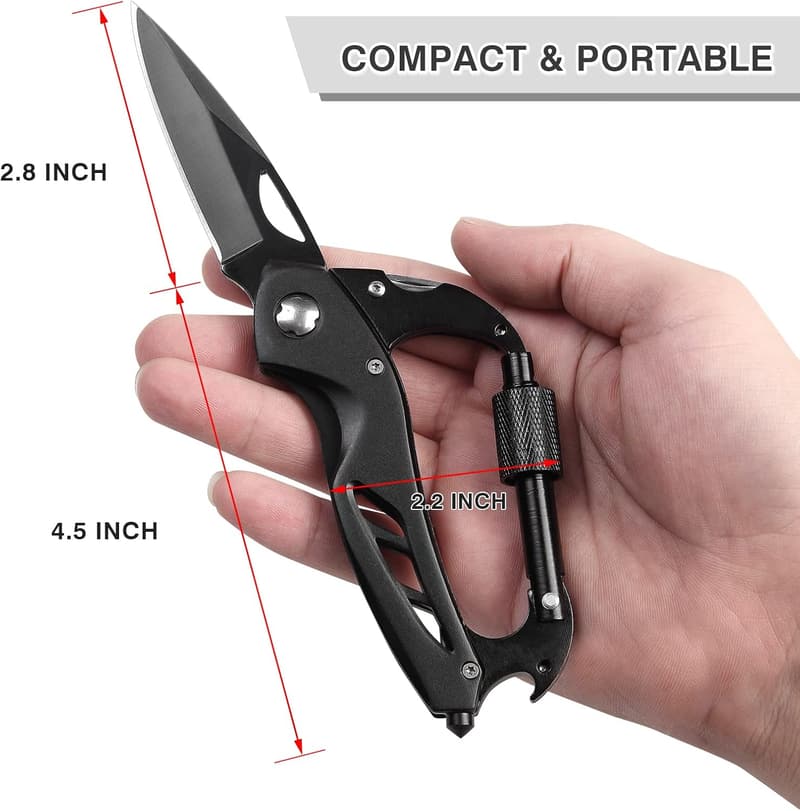 EDC Carabiner Multitool with Knife & Bottle Opener