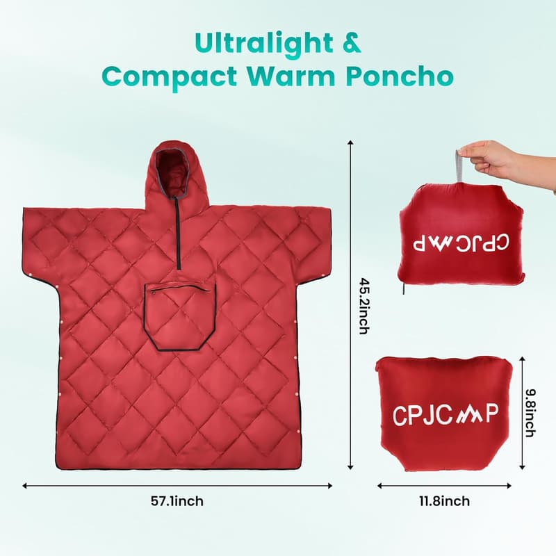 Camping Hoodie Blanket – Ultralight Wearable Poncho