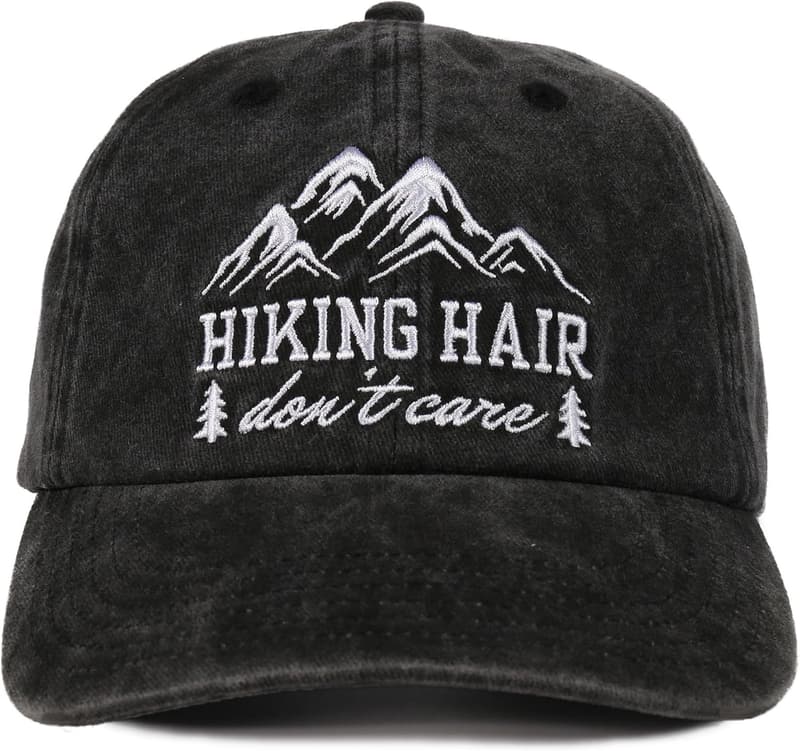 Hikers Embroidered Baseball Cap - Adjustable Grey Hat