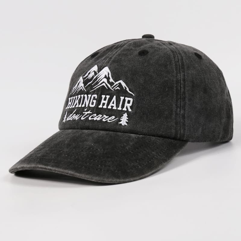 Hikers Embroidered Baseball Cap - Adjustable Grey Hat