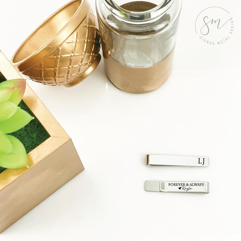 Anniversary Tie Clip for Husband - Personalized