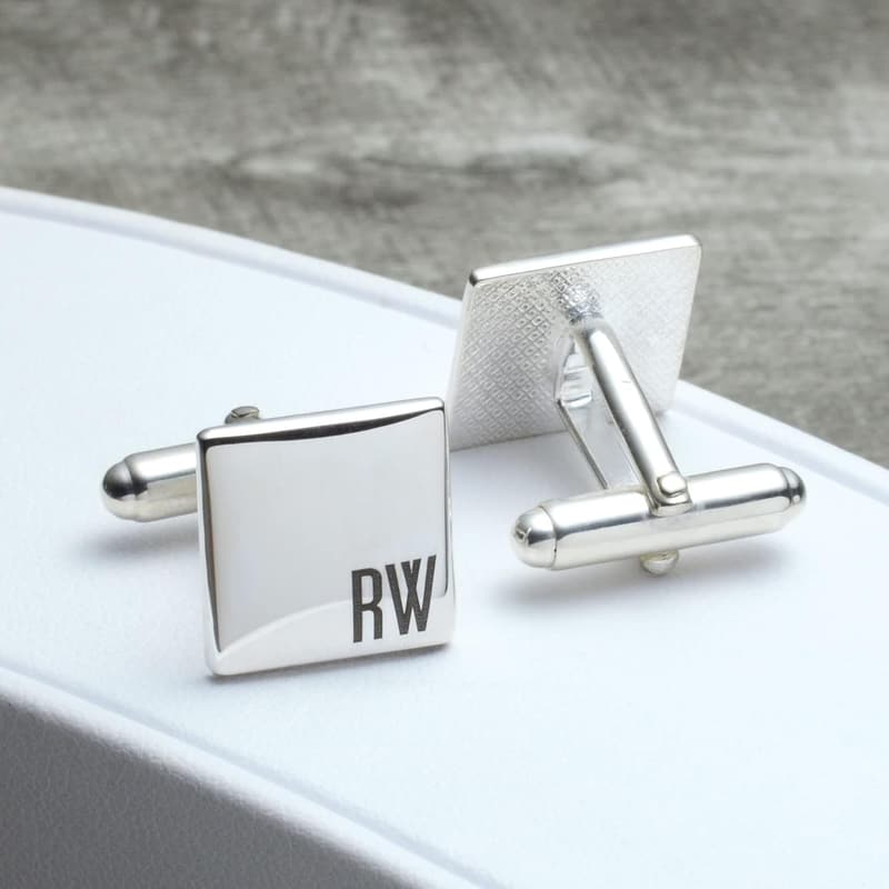 Sterling Silver Initial Cufflinks