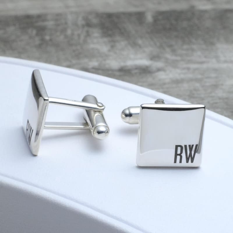 Sterling Silver Initial Cufflinks