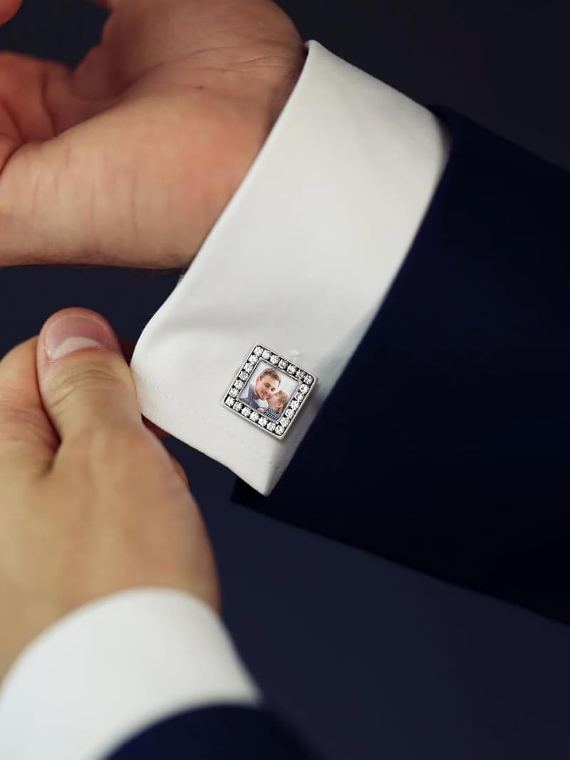 Groom's Cufflinks: Custom Gold Plated & Black