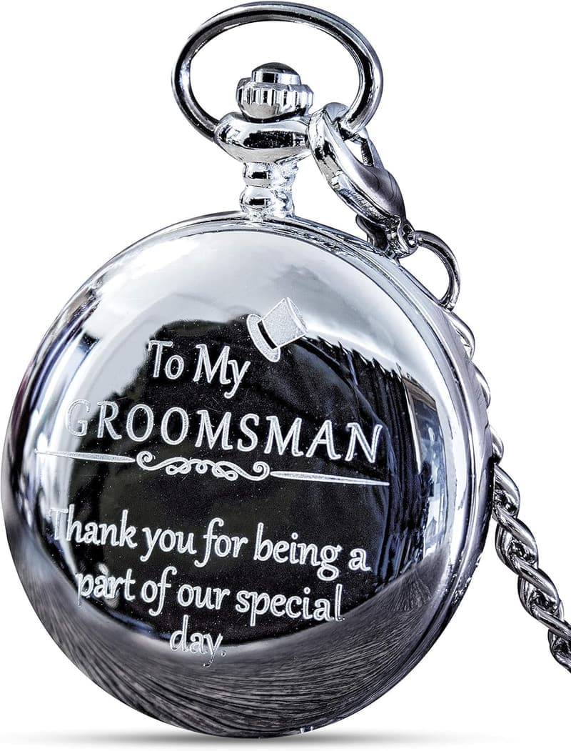 Wedding Pocket Watch - Silver Engraved