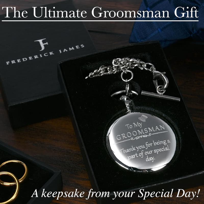 Wedding Pocket Watch - Silver Engraved