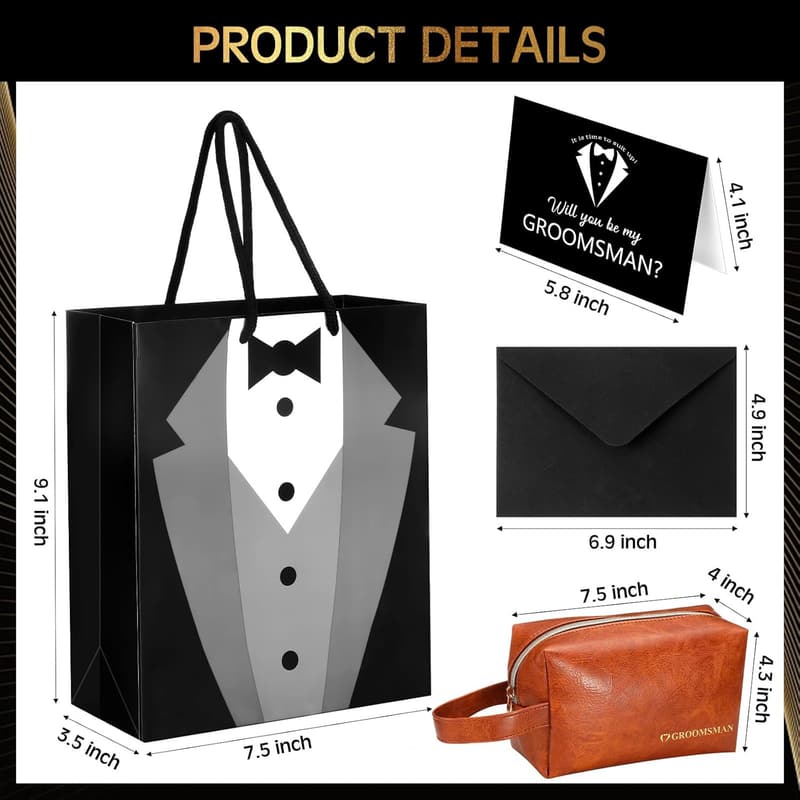 Groomsman Proposal Gift Set with Flask & Pocket Watch