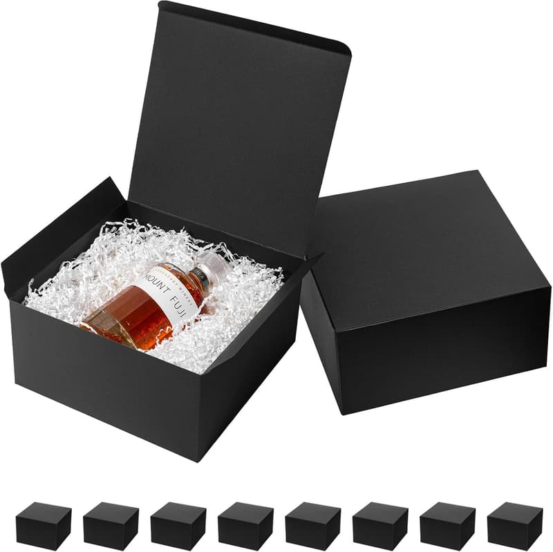 Groomsmen Proposal Black Gift Boxes 10-Pack 10