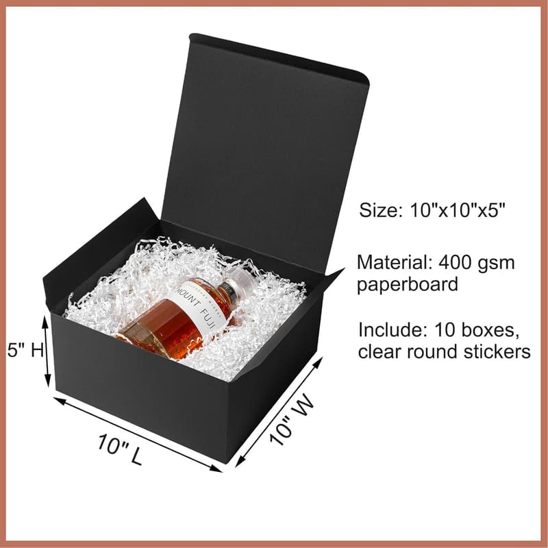 Groomsmen Proposal Black Gift Boxes 10-Pack 10