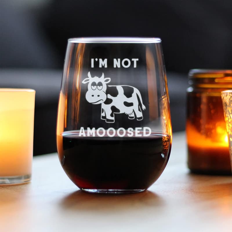 Cow Stemless Wine Glass - Cute Home Decor