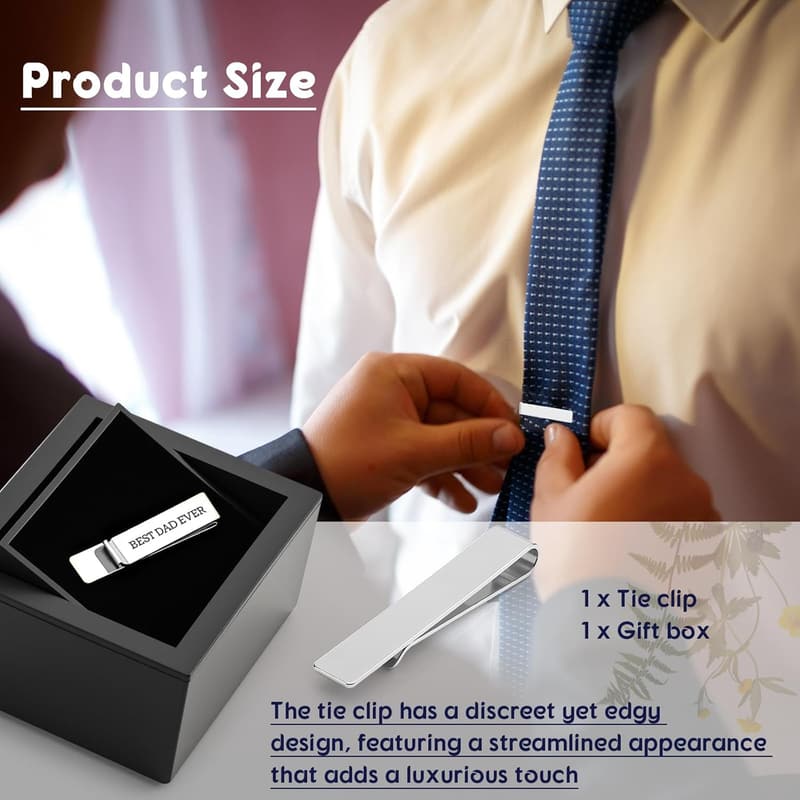 Father's Day Stainless Steel Tie Clips Set