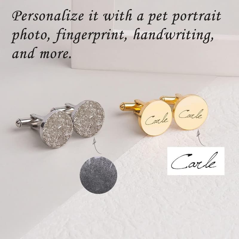 Wedding Men's Personalized Cufflinks & Tie Clip Set