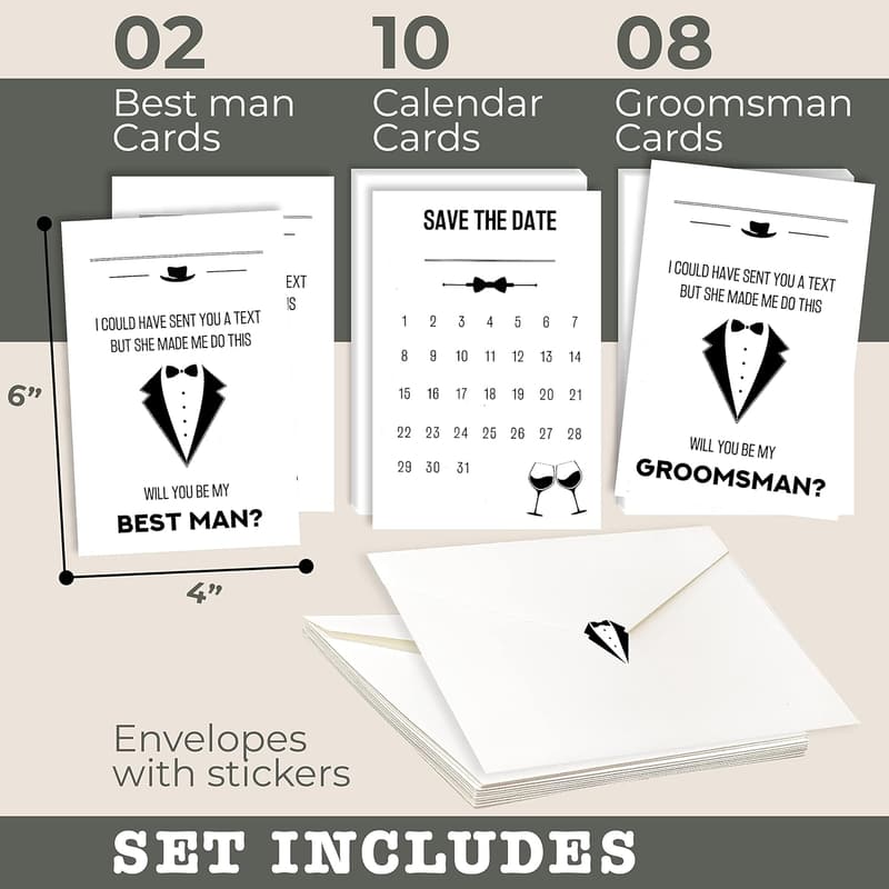 Groomsmen & Best Man Proposal Card Set