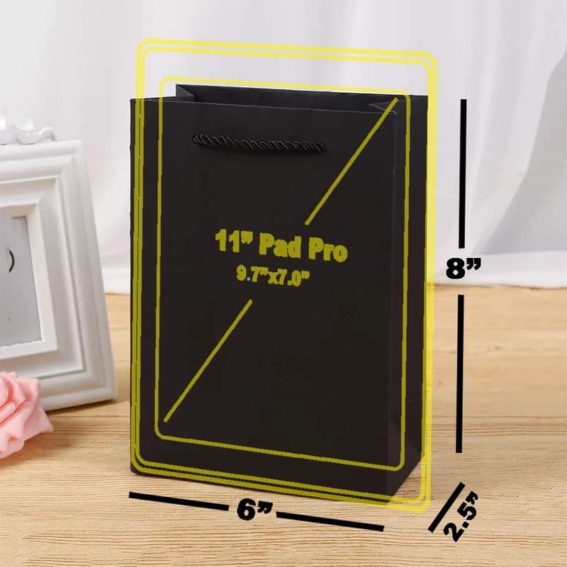 Wedding Favor Gift Bags - Black, Pack of 10, 6x2.5x8 Inches