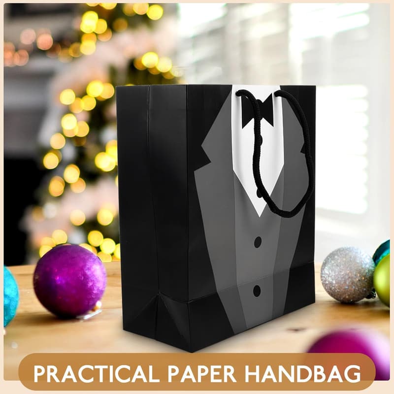 Wedding Groomsmen Tuxedo Gift Bags, Set of 5