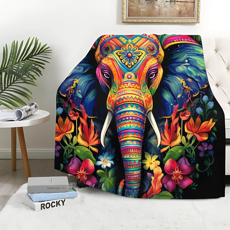 Elephant Fleece Throw Blanket, 50x60 Inches