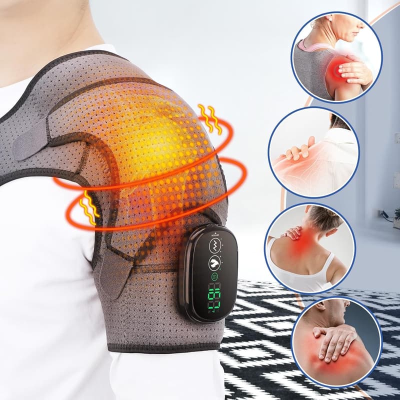 Cordless Heated Shoulder Massager for Women & Men