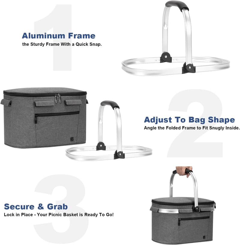 Housewarming Picnic Basket - Insulated & Foldable