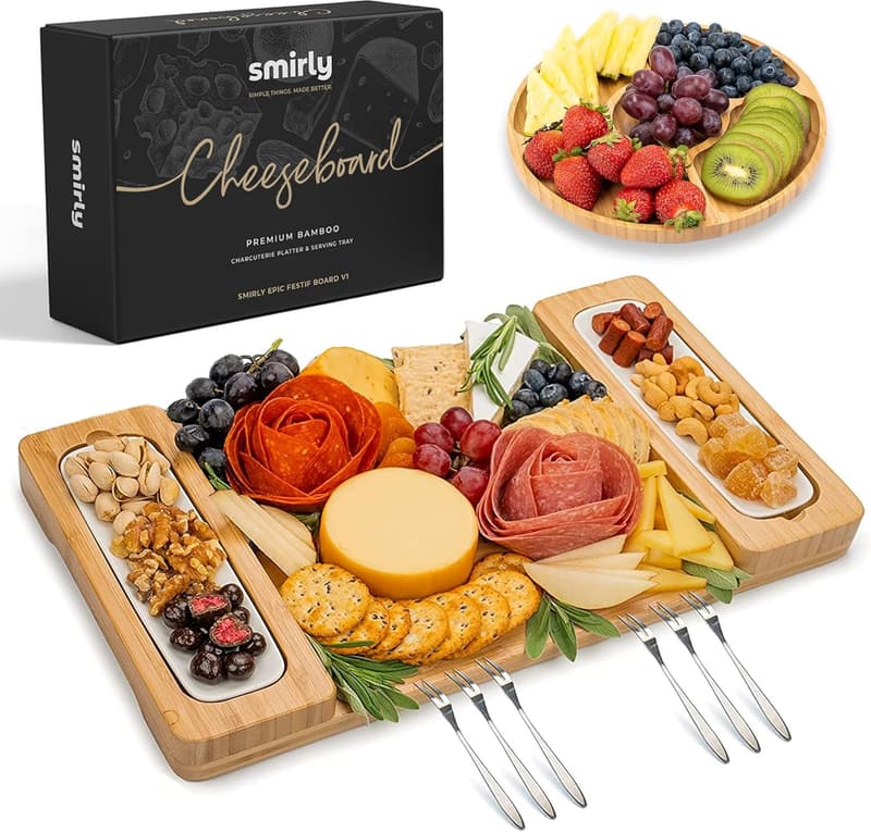Housewarming Bamboo Cheese Board Set for Couples