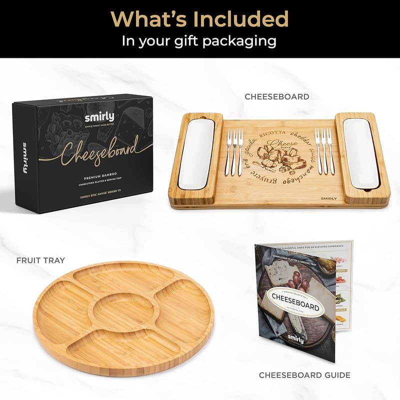 Housewarming Bamboo Cheese Board Set for Couples