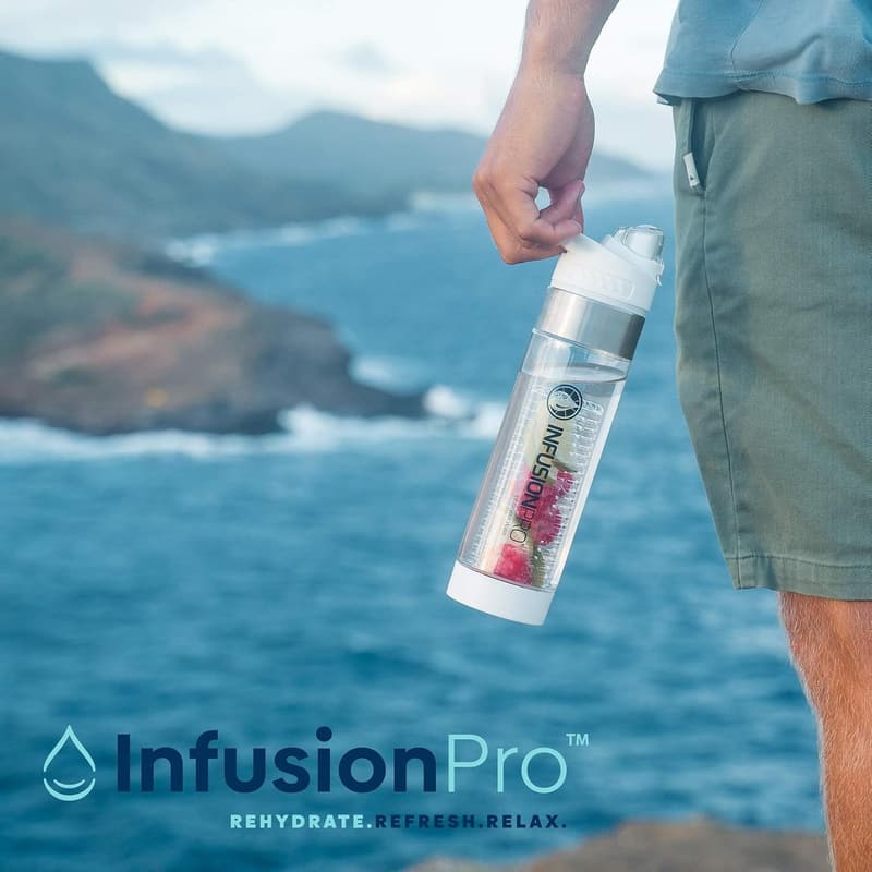 Unique Gift: 24 oz Fruit Infuser Bottle 2-Pack with Recipe eBook