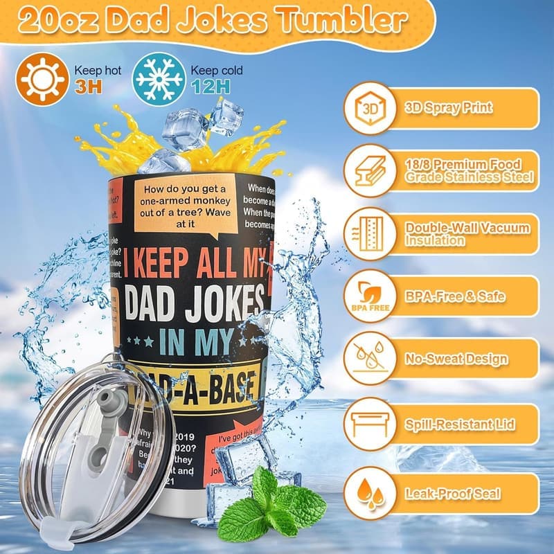 Father's Day Dad Jokes Gift Set with Tumbler