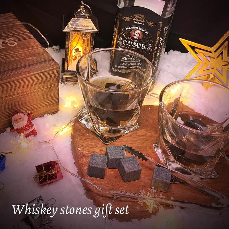 Christmas Whiskey Stones Gift Set for Men