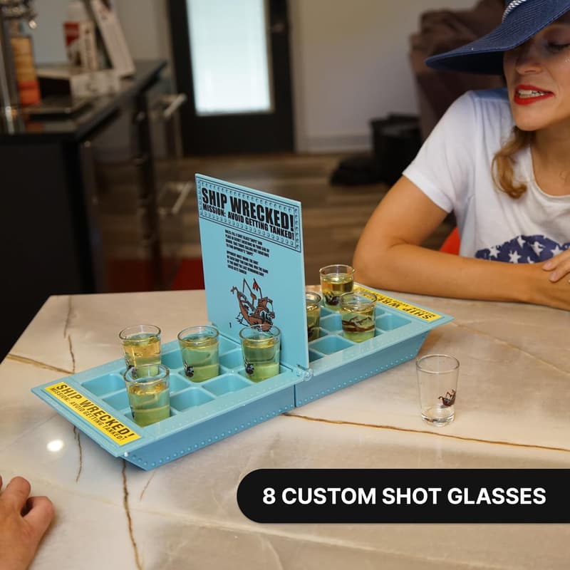 Battle Shots Drinking Game – Includes Shot Glasses & Board