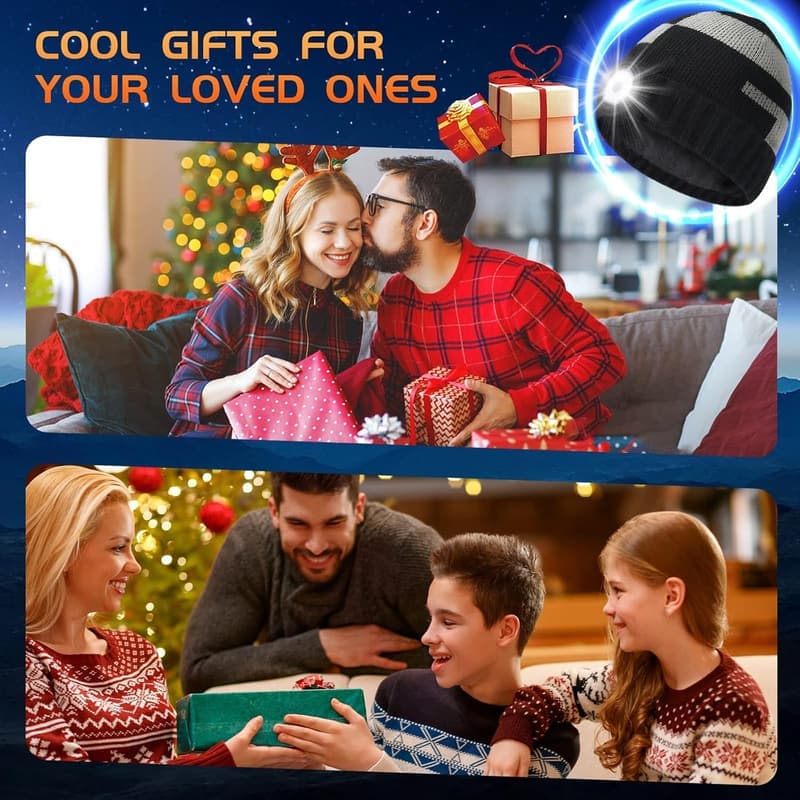 Christmas LED Beanie Hat for Men