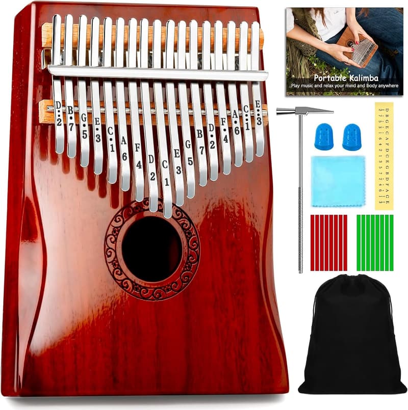 Musical Instrument Gift: 17-Key Kalimba for Beginners