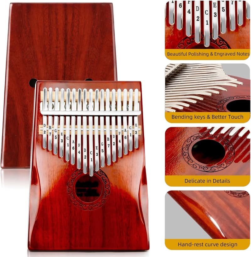 Musical Instrument Gift: 17-Key Kalimba for Beginners