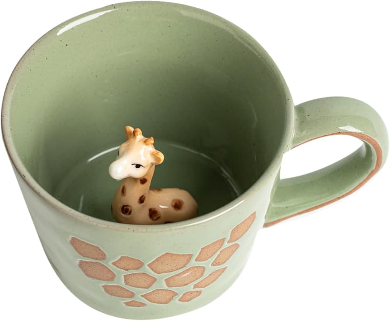 Holiday Gift Green Giraffe Ceramic Mug for Coffee Lovers