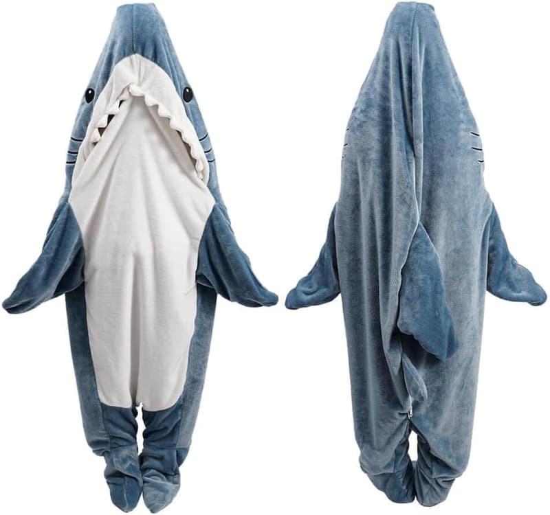 Wearable Shark Onesie Blanket for Adults & Kids
