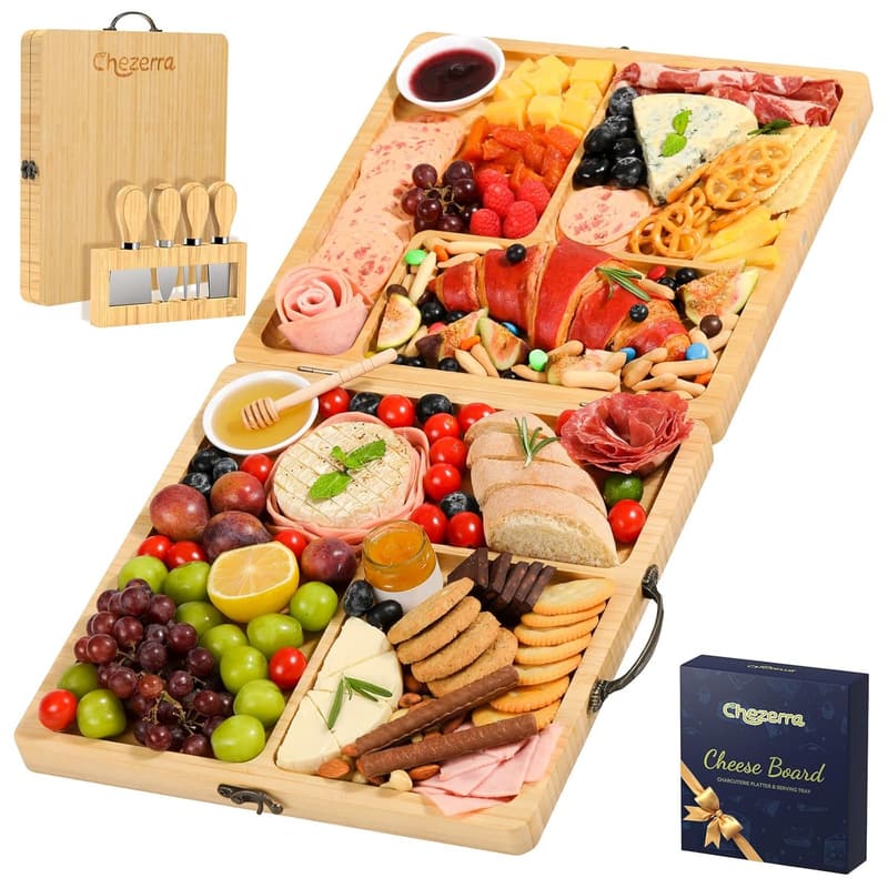 Wedding Gift Bamboo Charcuterie Board Set