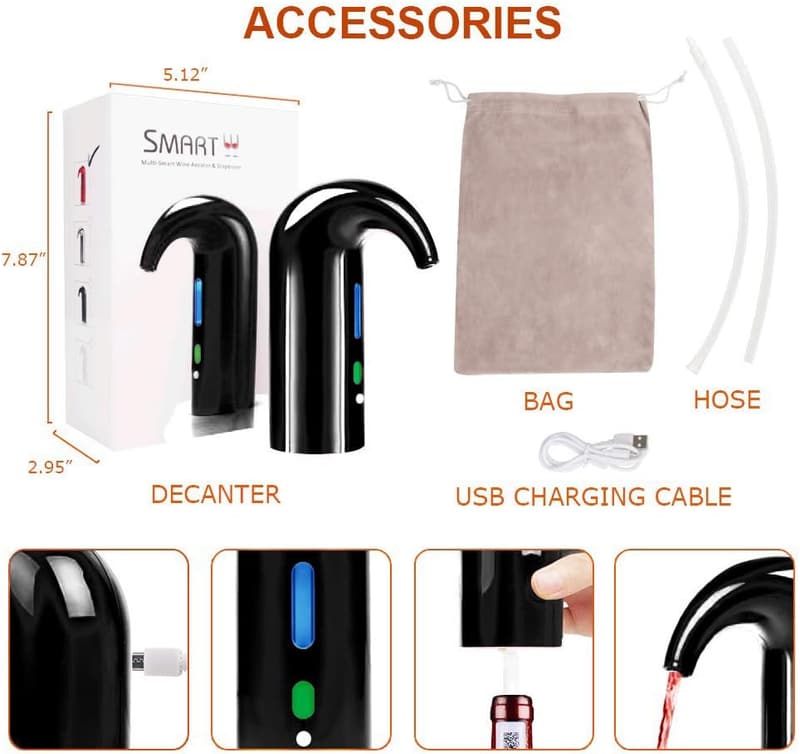 Wine Aerator & Dispenser - Elegant Black