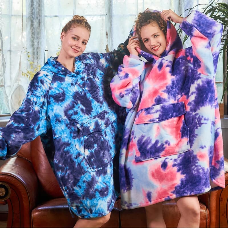 Birthday Gift Oversized Sherpa Blanket Hoodie with Pocket