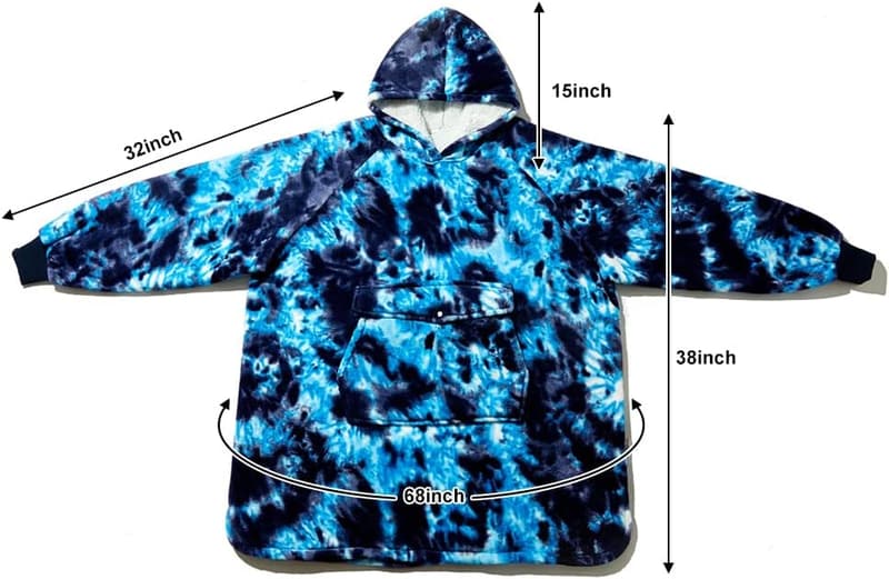 Birthday Gift Oversized Sherpa Blanket Hoodie with Pocket