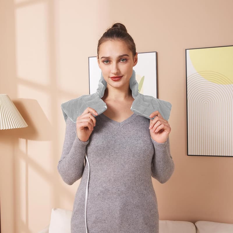 Christmas Gift Heating Pad for Pain Relief, Light Gray