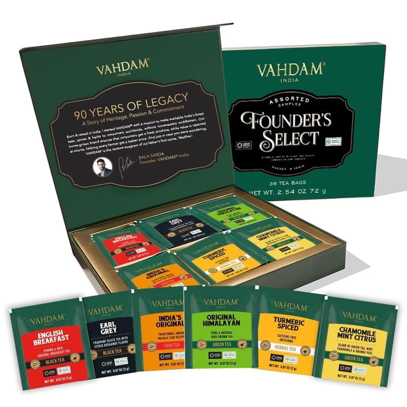 Assorted Tea Sampler Gift Set - 36 Bags for Tea Lovers