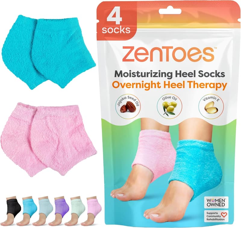 Moisturizing Sleep Socks with Vitamin E, Blue & Pink