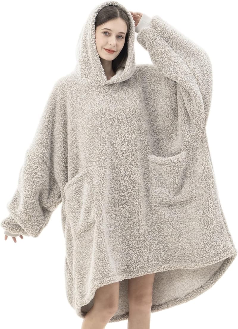Cozy Sherpa Wearable Blanket Hoodie for Women