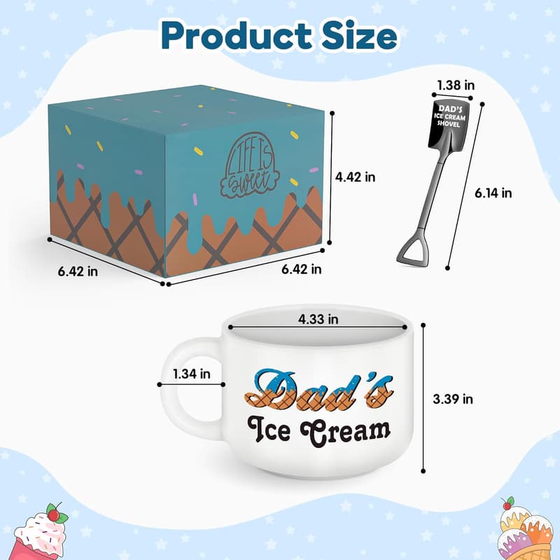 Father's Day Ice Cream Bowl & Shovel Spoon Set