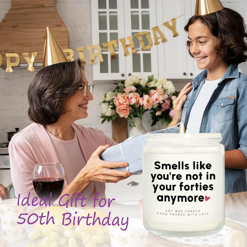 50th Birthday Handmade Lavender Candle for Women & Men