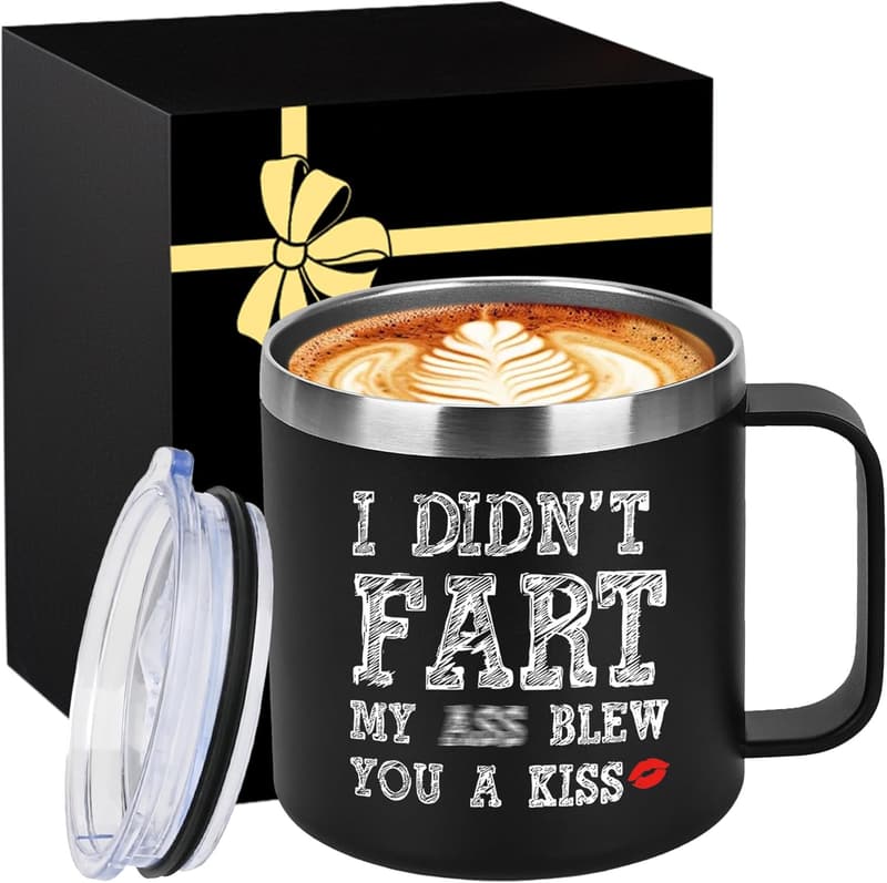 Christmas Secret Santa Insulated Coffee Mug 14 Oz