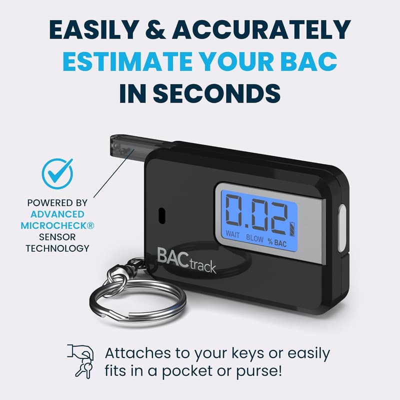 Keychain Breathalyzer Alcohol Tester - Portable Personal Use