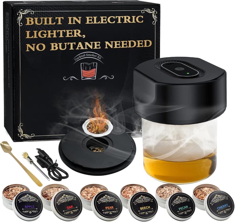 Anniversary Whiskey Smoker Kit with 6 Wood Chip Flavors