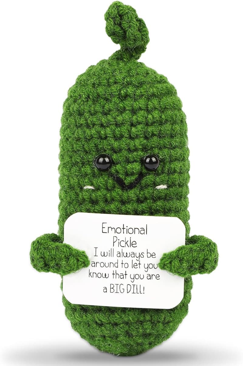 Birthday Crochet Pickle Doll Gift with Card